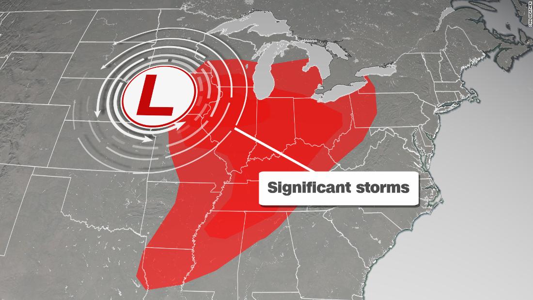 Significant tornadoes are possible Saturday during a severe weather