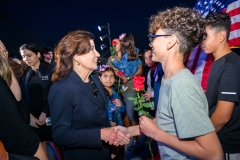 September 11, 2024 — Staten Island, NY —
Governor Kathy Hochul delivers remarks at the Staten Island 9/11 Memorial Ceremony. (Susan Watts/Office of Governor Kathy Hochul)
