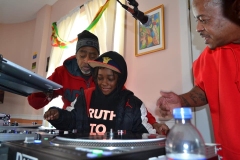 DJ Jerome McKinney & DJ Tone teaching youth how to make beats.