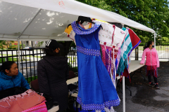 Intricate textiles were also sold at the event.