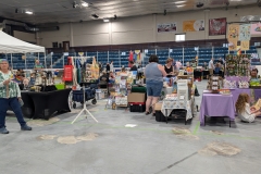  52 vendors handing out information on health services, clothing, doggie treats, foster care
