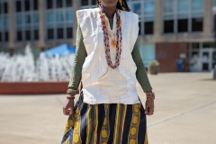 Proud festival goer dazzles the crowd in Royal African attire
